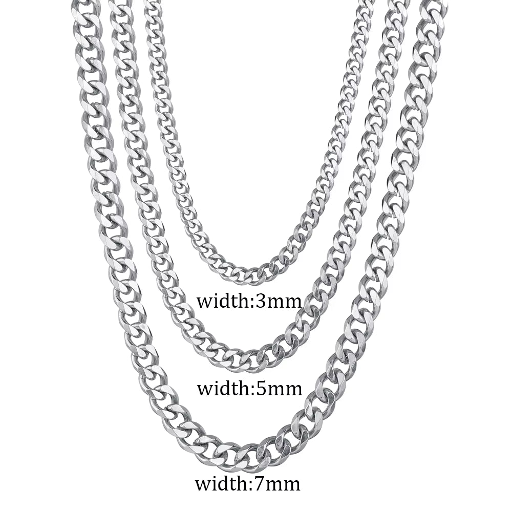 Velora Stainless Steel Cuban Link Chain 