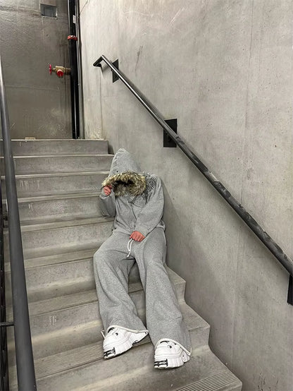 Winter Y2K Fur Zip-Up Hoodies