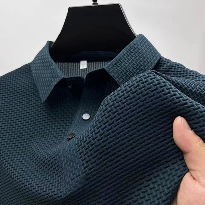 Studio Textured Quarter-Button Polo