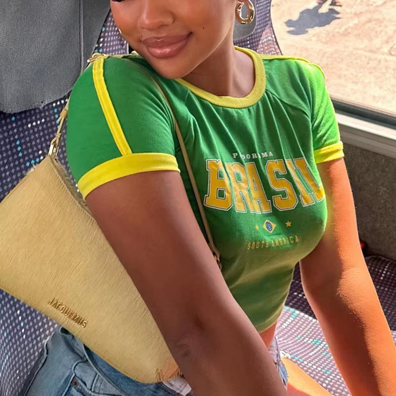 Y2K Brazil Heritage Baby Tee