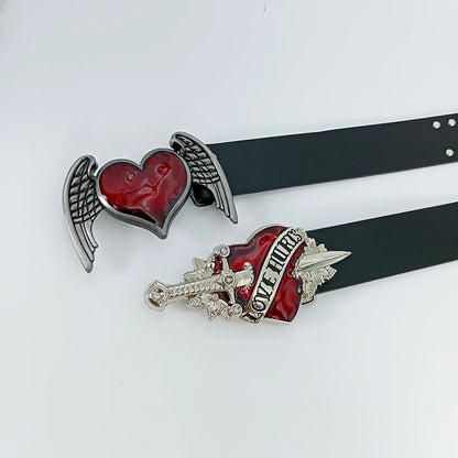 Y2K Heart & Dagger Studded Belt