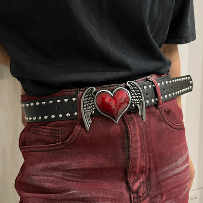 Y2K Heart & Dagger Studded Belt