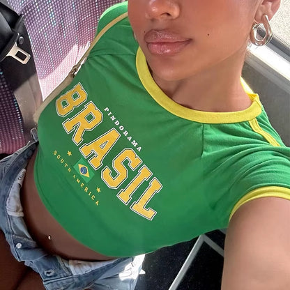 Y2K Brazil Heritage Baby Tee