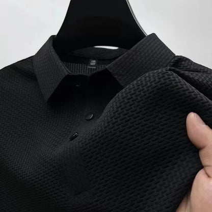 Studio Textured Quarter-Button Polo