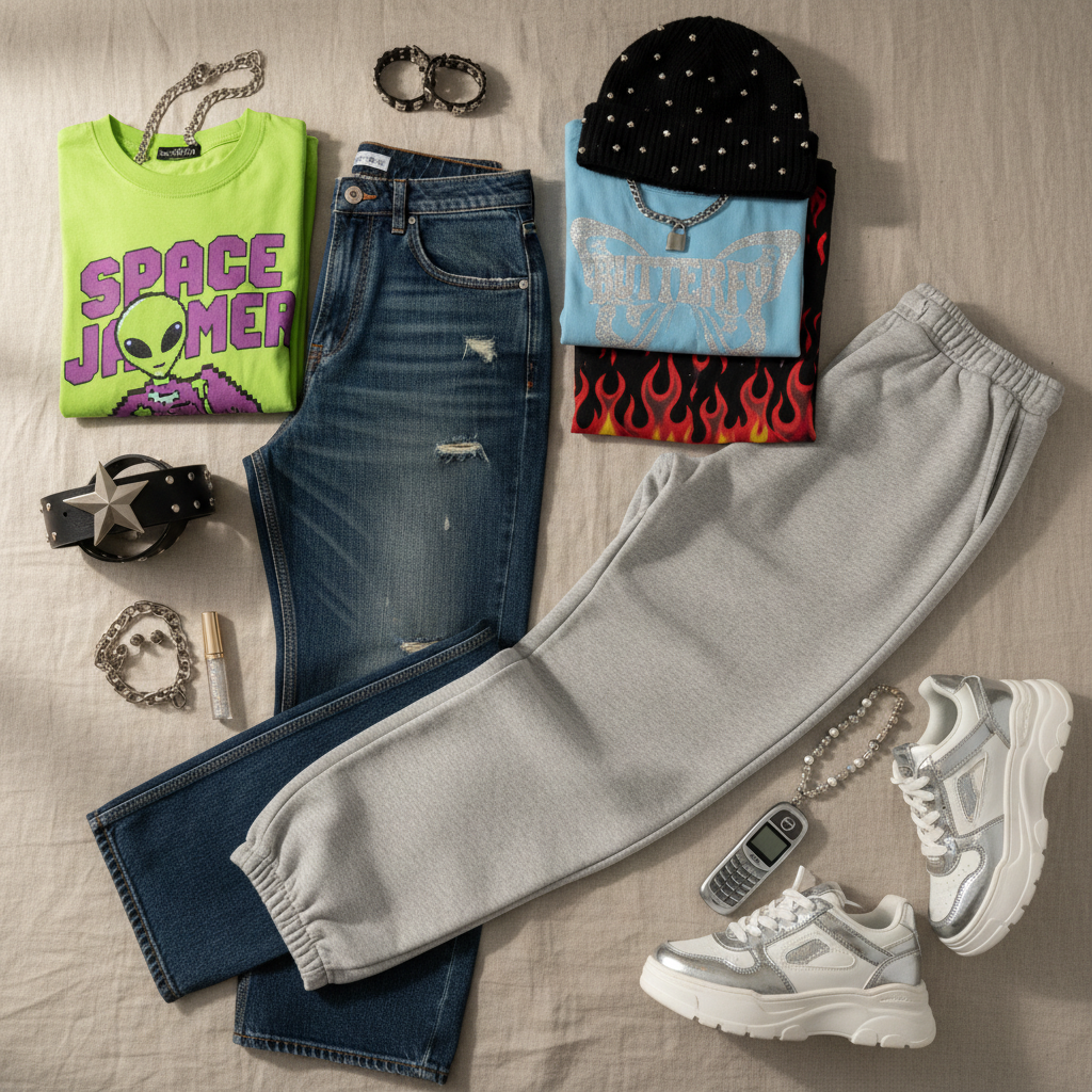 Streetwear Collection Flat Lay